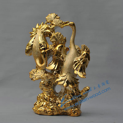 吉祥鹤 陶瓷镀金家居工艺品，工厂直销的高端节日礼品